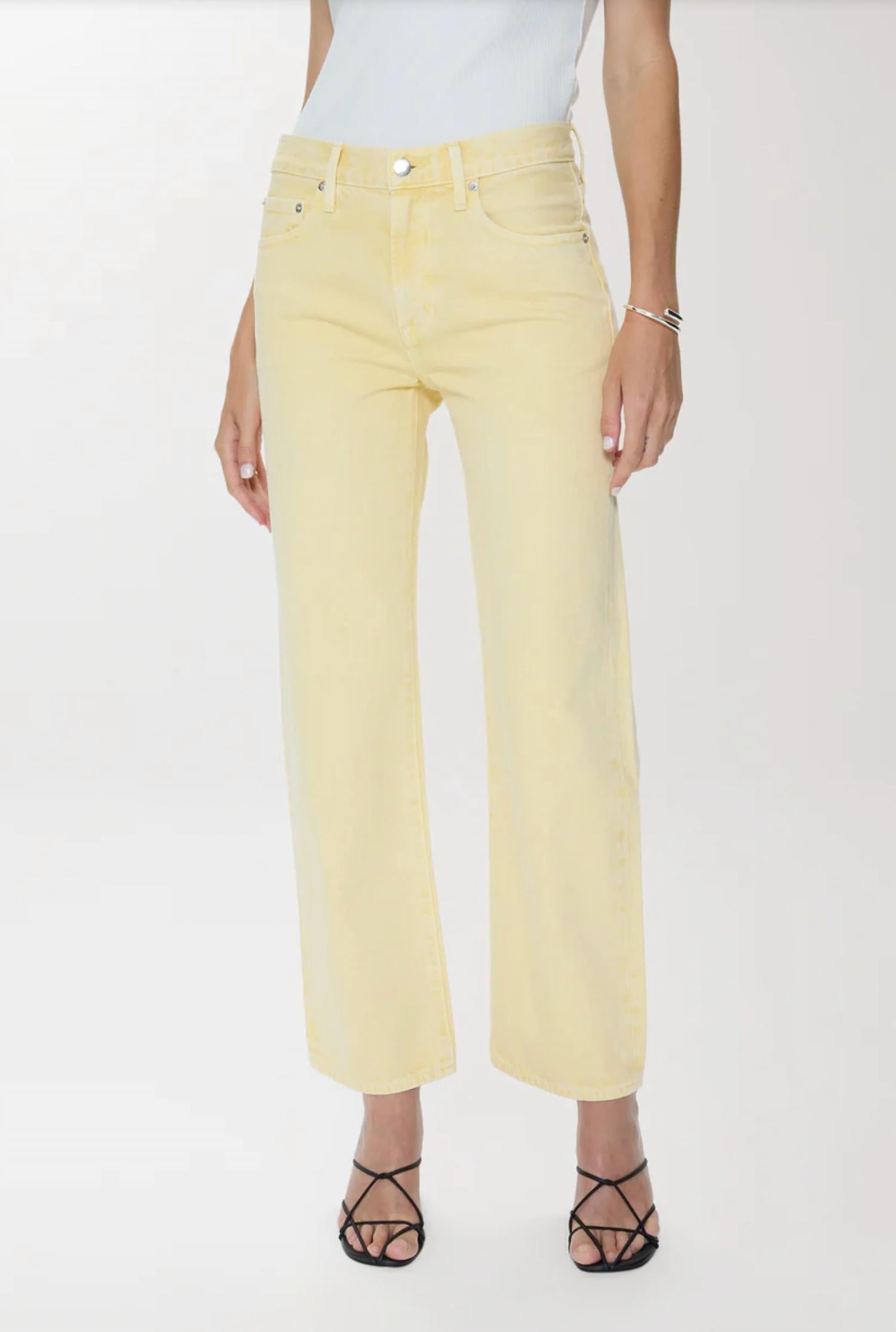 Pistola - Lexi Mid Rise Bowed Straight Jeans