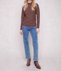 Charlie B - Mock Neck Textured Sweater