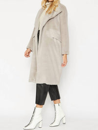 Jayley - JAYLEY Caramel Faux Fur Oversized Coat