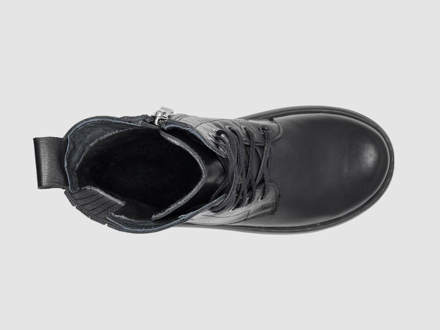 Kcr Group - Women's Retro Wool-lined Zip-up Leather Boots