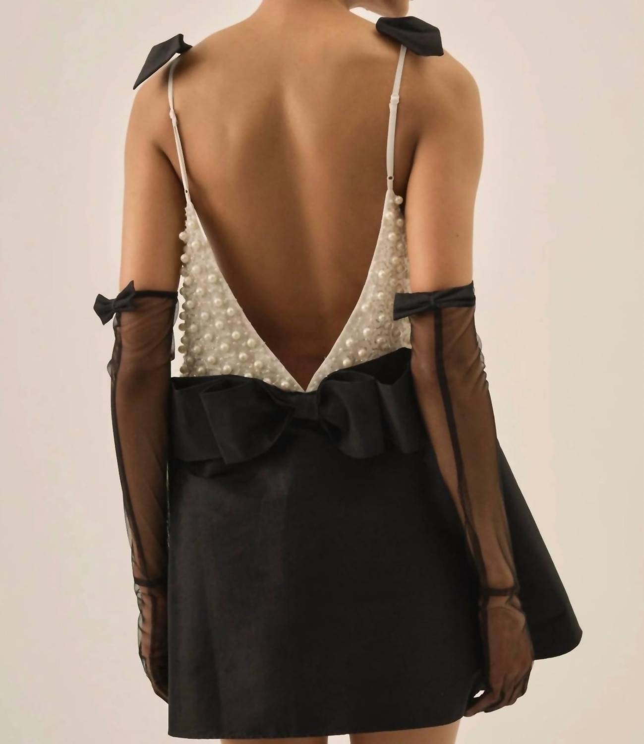 For Love & Lemons - Pearly Bow Mini Dress