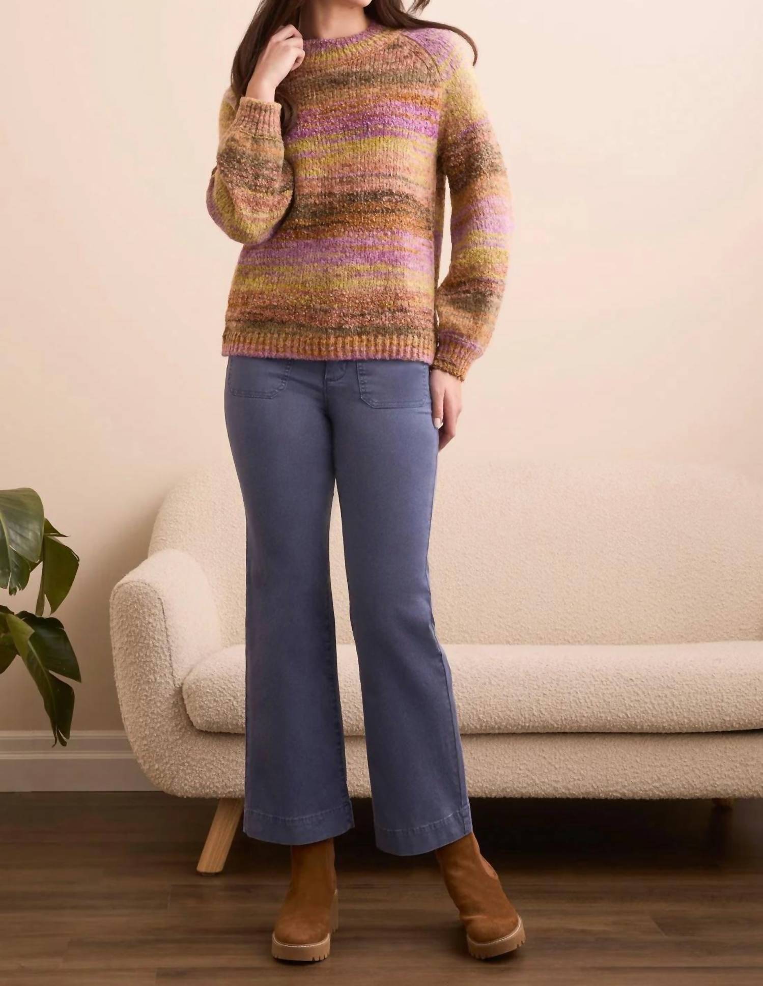 Tribal - Boucle Yarn Dye Mock Neck Sweater