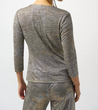 Joseph Ribkoff - Foiled Mélange Knit Wrap Top
