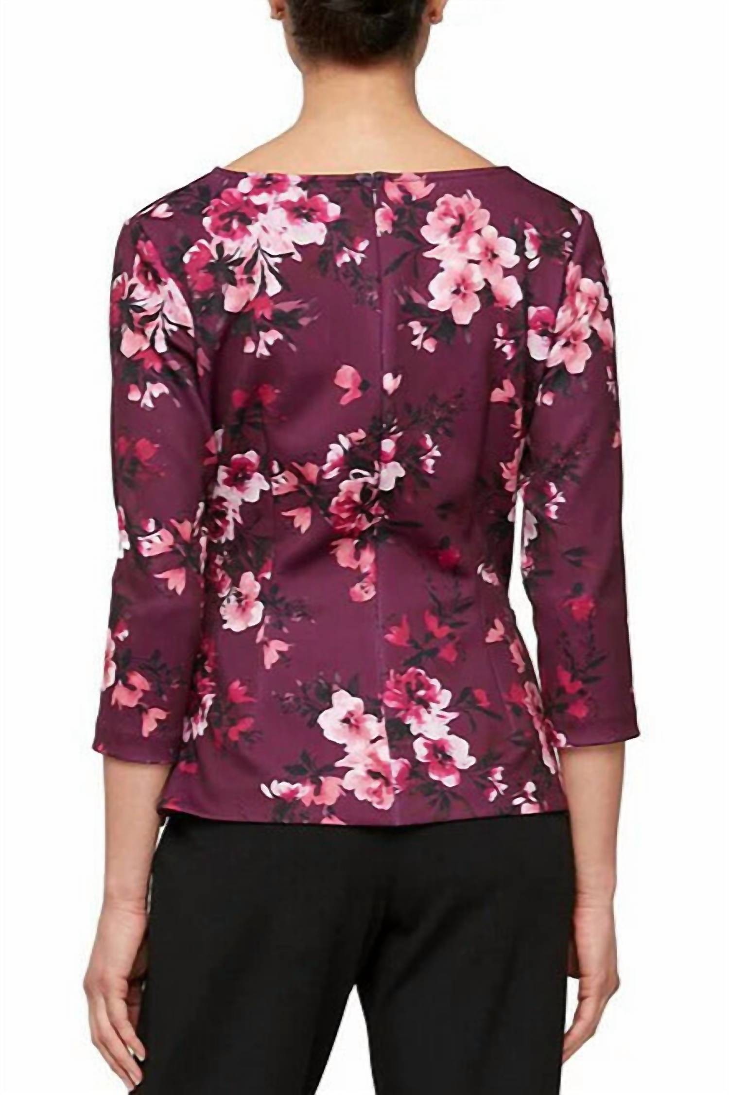 Alex Evenings - Women's Faux Wrap Top
