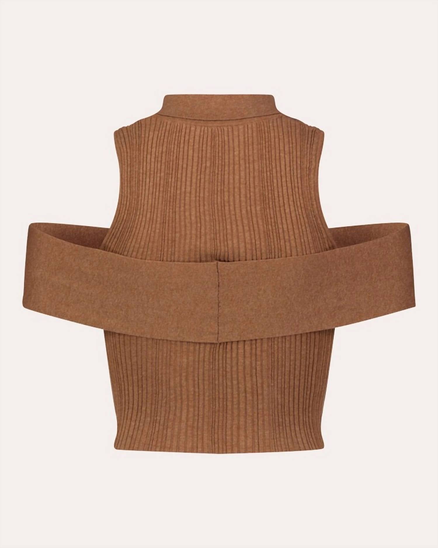 Matthew Bruch - Polo Wrap Off Shoulder Ribbed Top