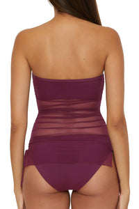 BECCA Muse Bandeau Tankini Swimsuit in aubergine - women's swimwear - alternate view