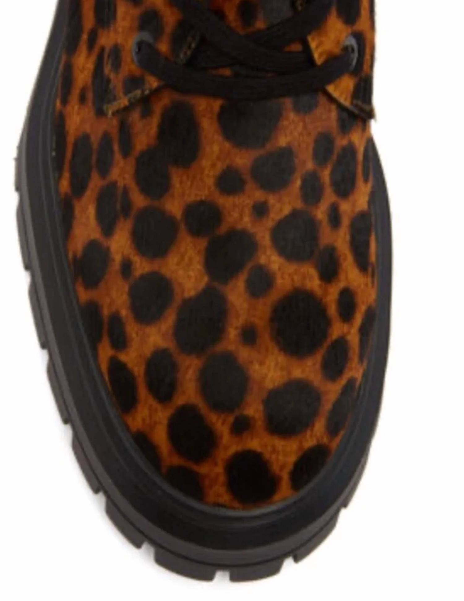 Stuart Weitzman - Women's Crystal Nova Bedford Leopard Combat Boots