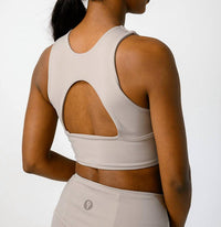 Yoga Democracy Free Range Sport Bra in mushroom - women's intimate - alternate view