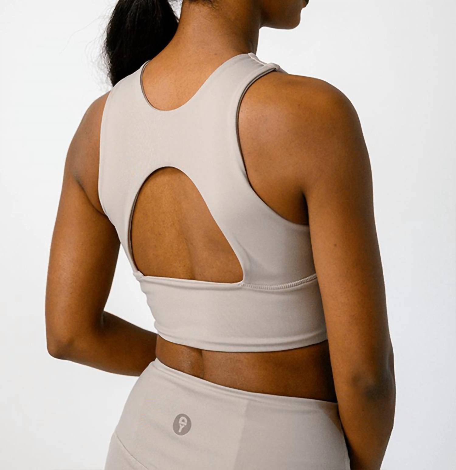 Yoga Democracy Free Range Sport Bra in mushroom - women's intimate - alternate view
