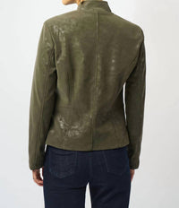 Joseph Ribkoff - Long Sleeve Faux Suede Moto Jacket