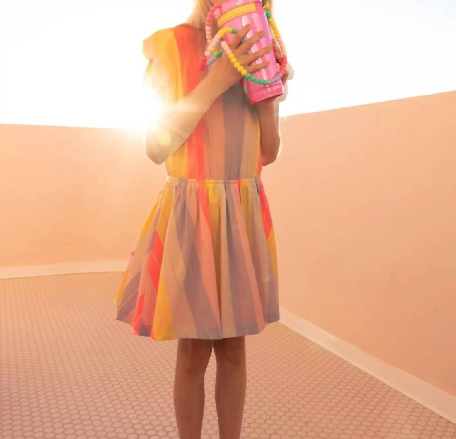 Billieblush - Girls Striped Scallop Hem Dress