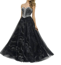 Blush Prom - Bejeweled Lace Up Back Gown