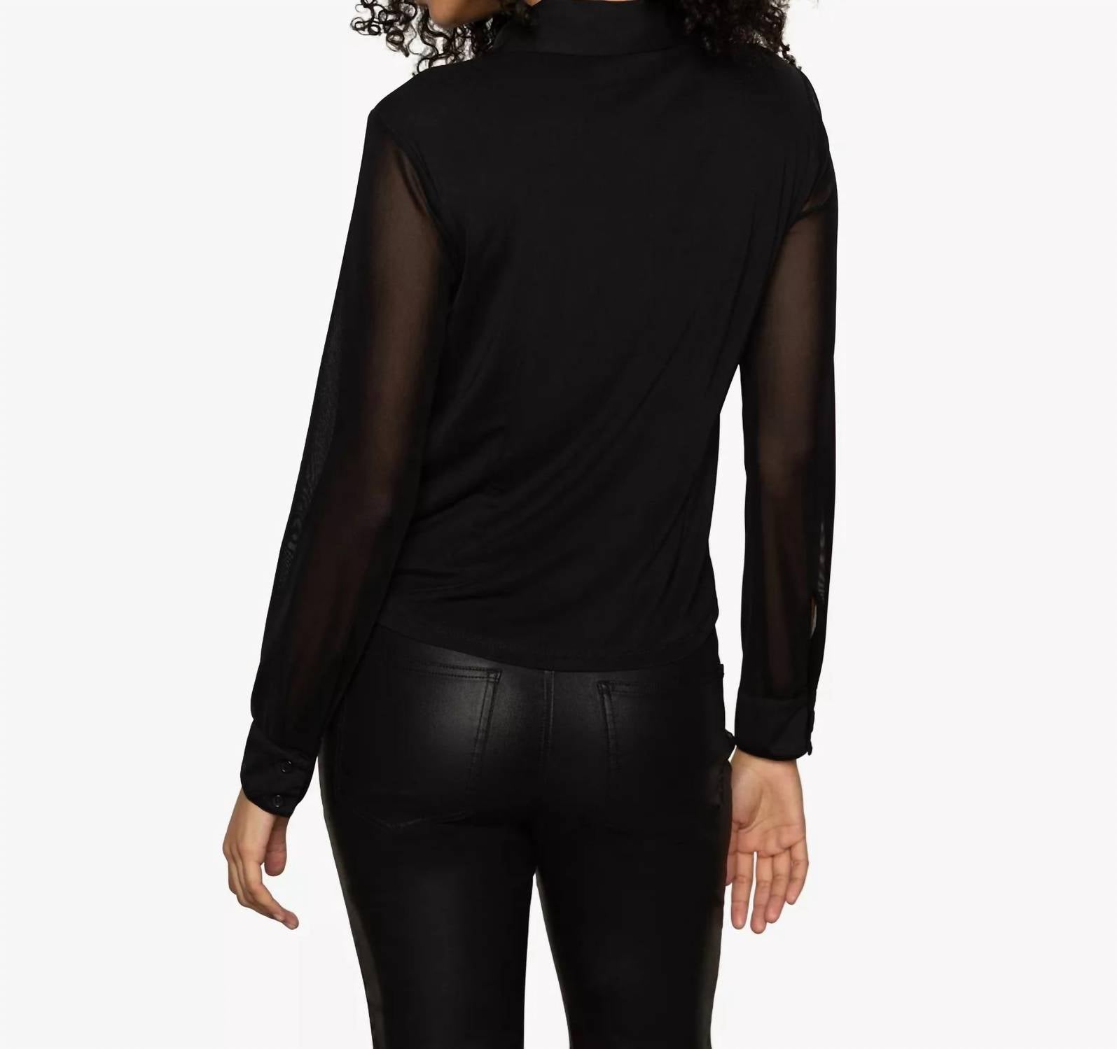 Sanctuary - Fitted Mesh Button Down Shirt