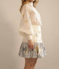 Kleid - Fiona Bubble Sleeve Blouse