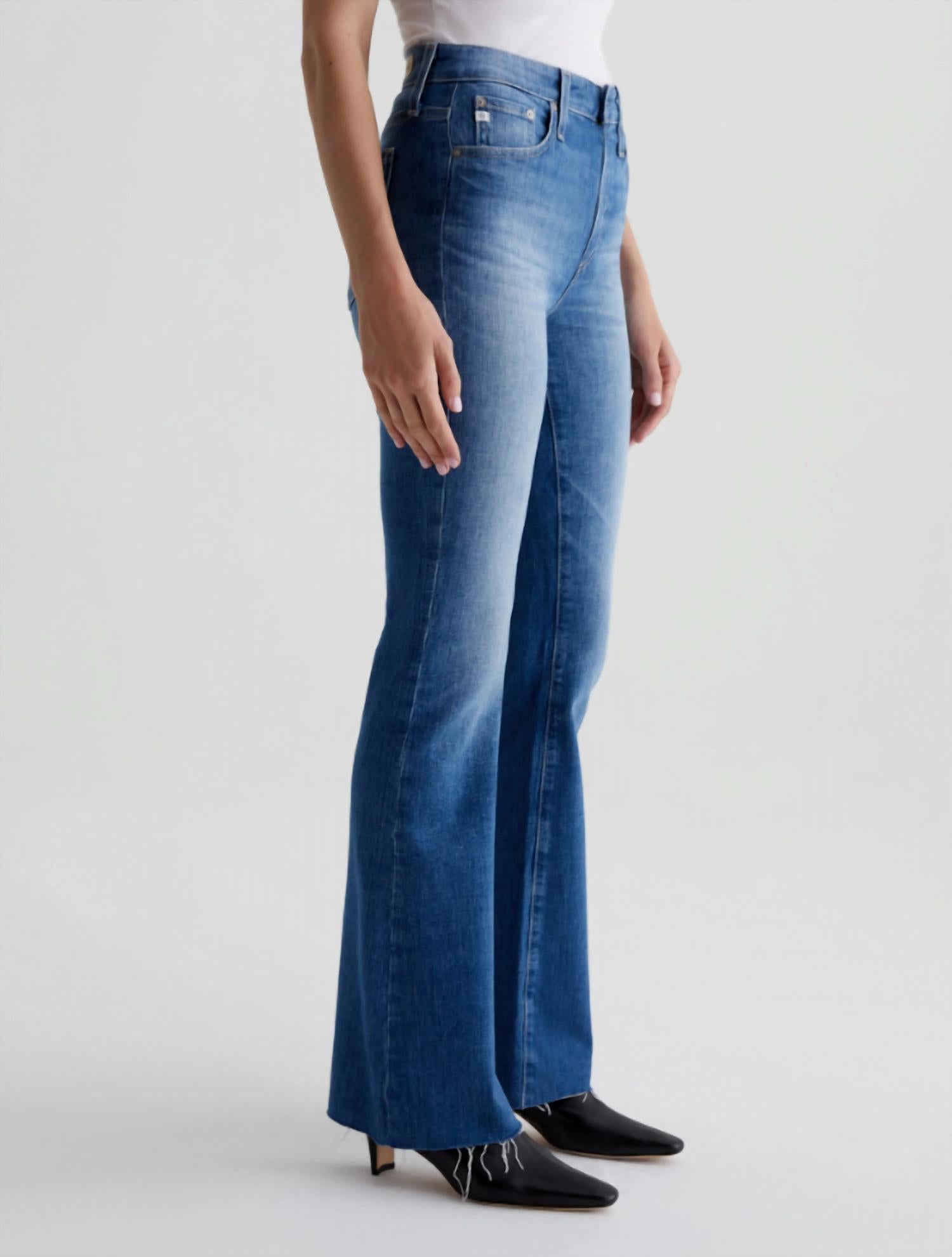 AG Jeans Farrah High Rise Bootcut Jeans in runway - women's jeans - alternate view