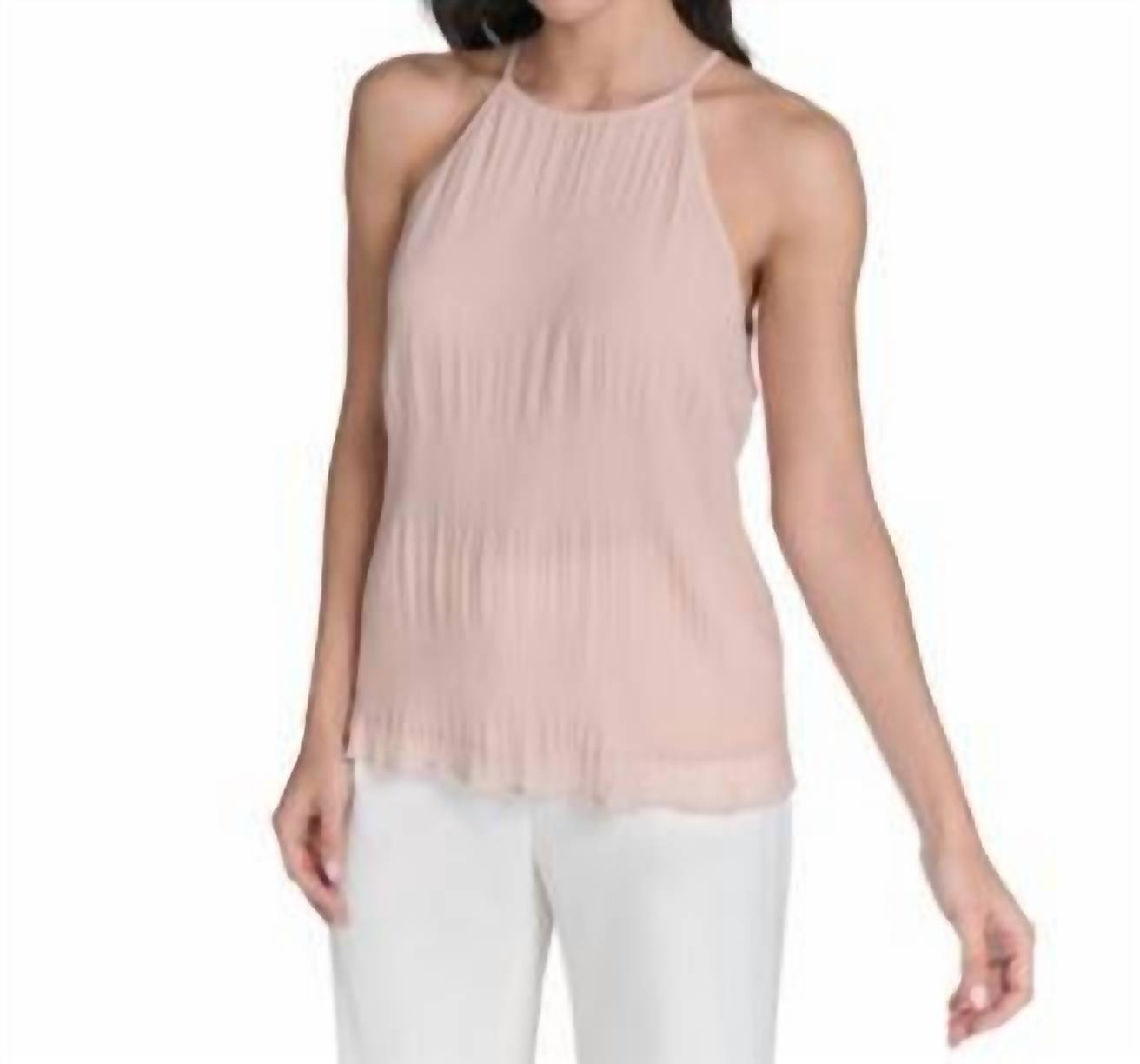 Calvin Klein - Pleated Chiffon Halter Top