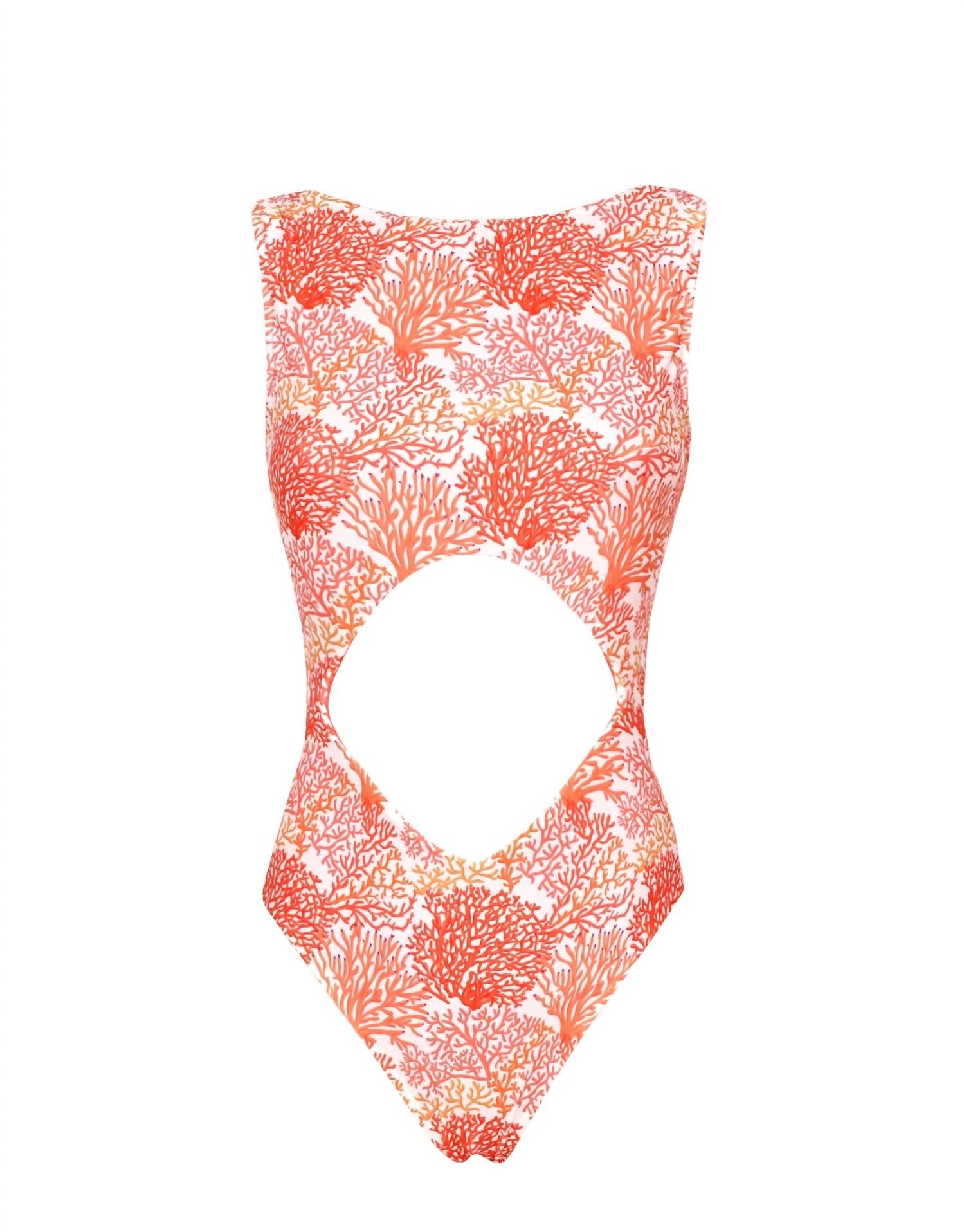Lia Sahara - Women's Cut Out One Piece + Reversible Ruffles