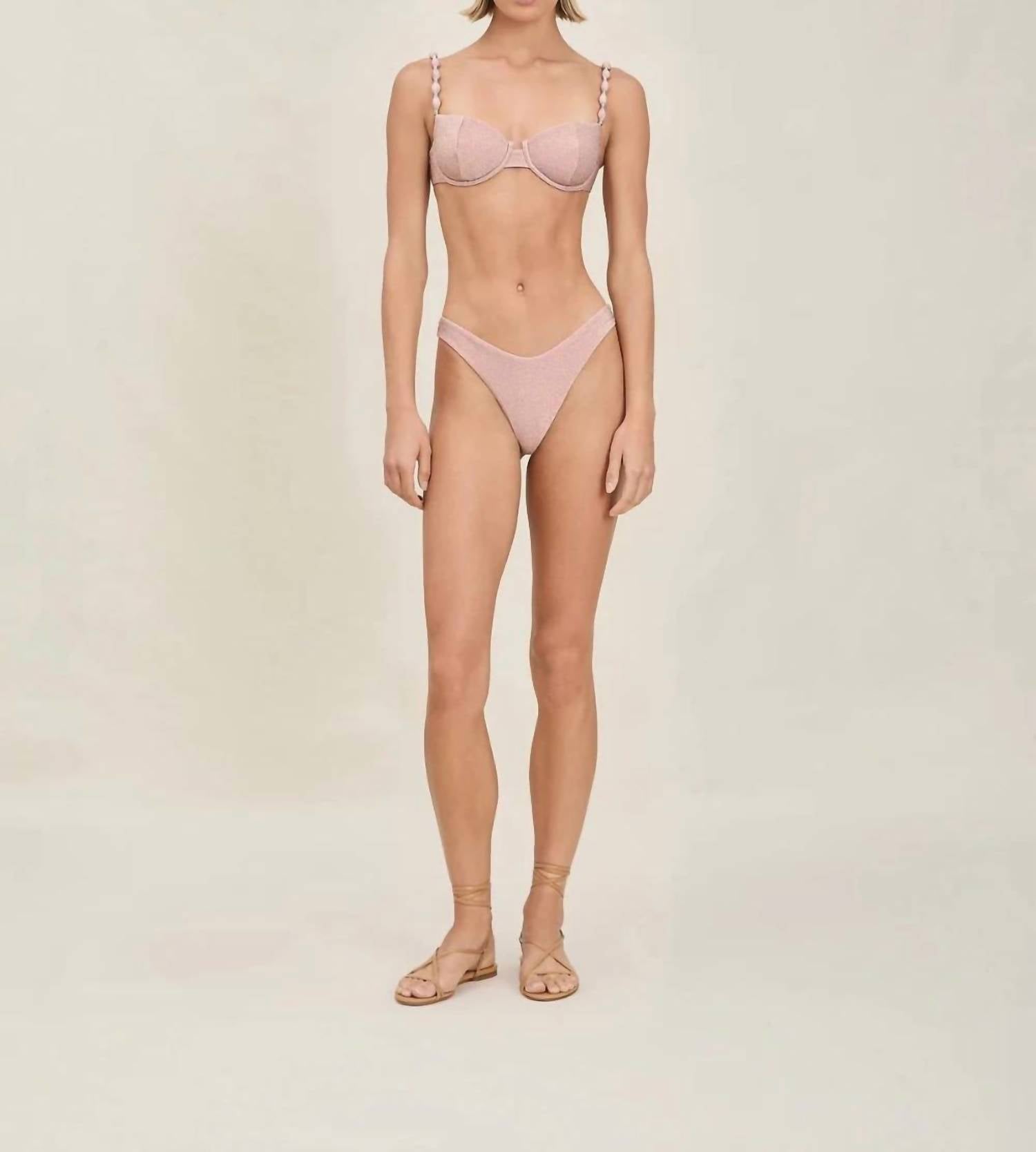 Devon Windsor Lee Bikini Bottom in rosette - women's swimwear - detail view
