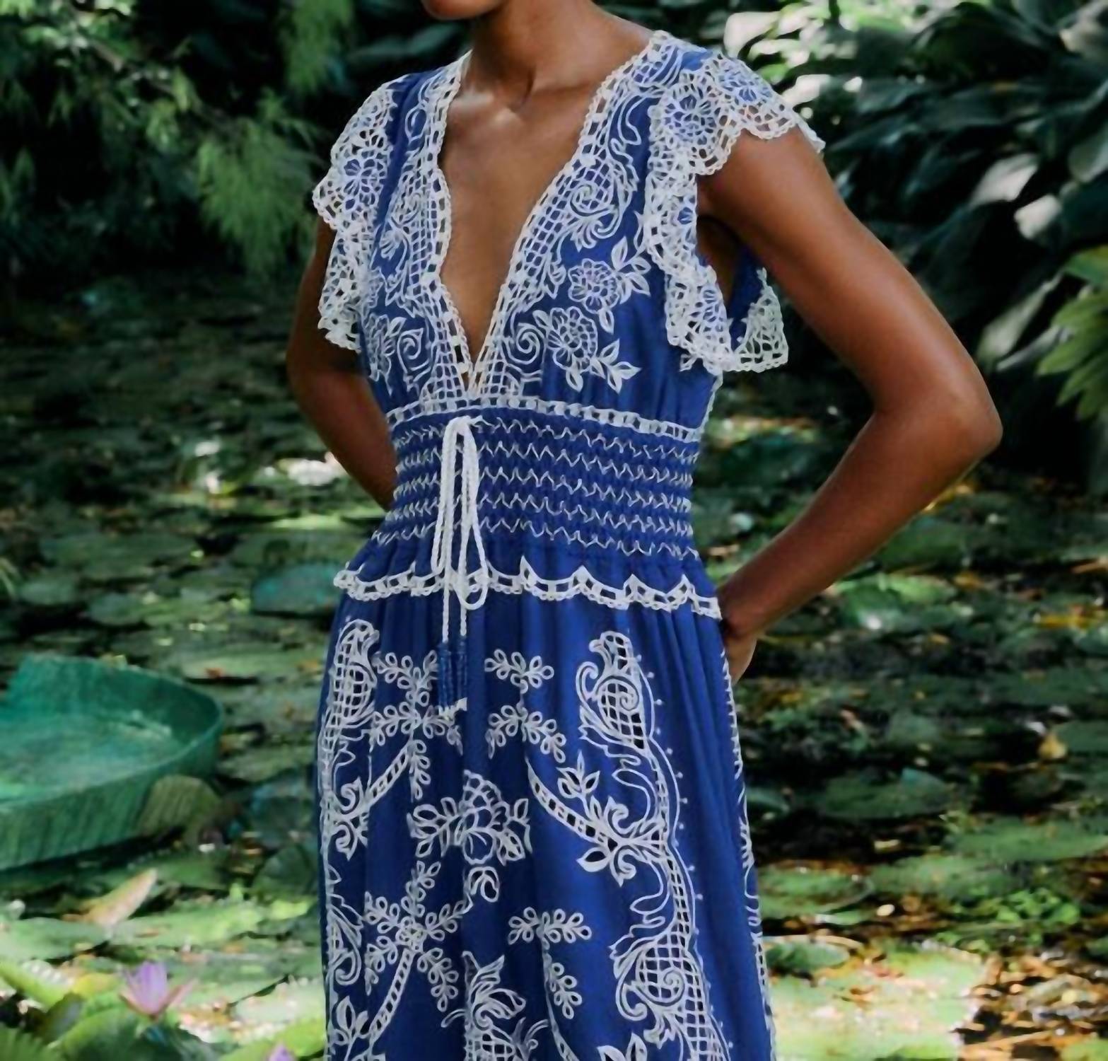 Farm Rio - Romantic Richelieu Maxi Dress