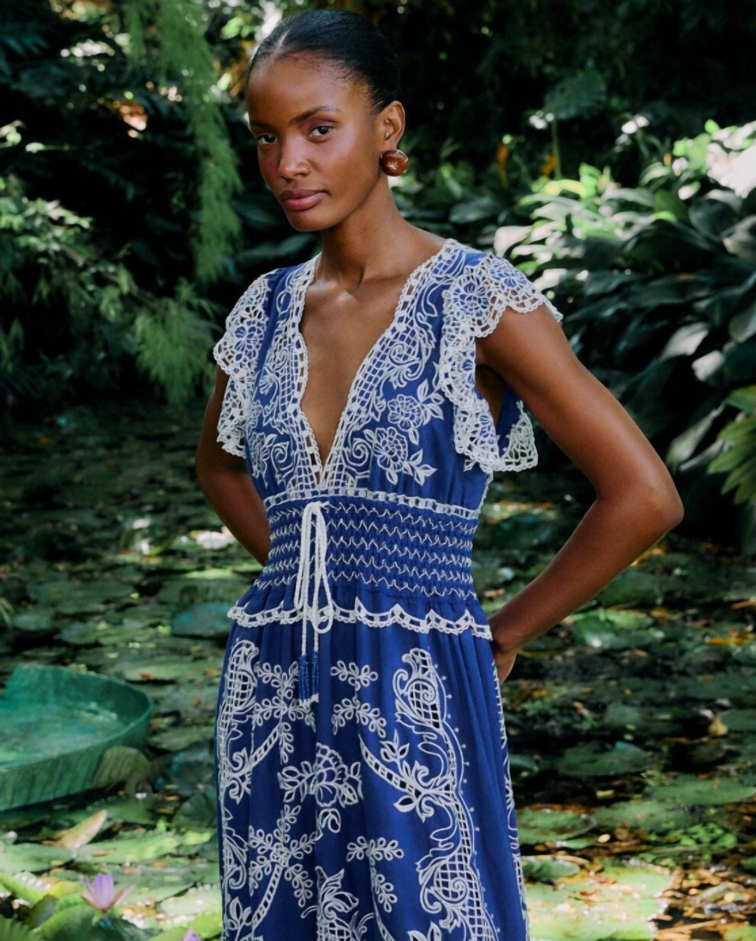 Farm Rio - Romantic Richelieu Maxi Dress