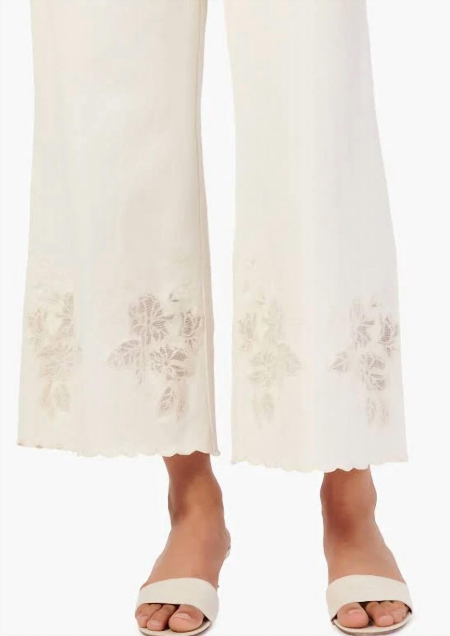 Cami NYC Memphis High Rise Pant with Lace in macadamia - women's jeans - alternate view
