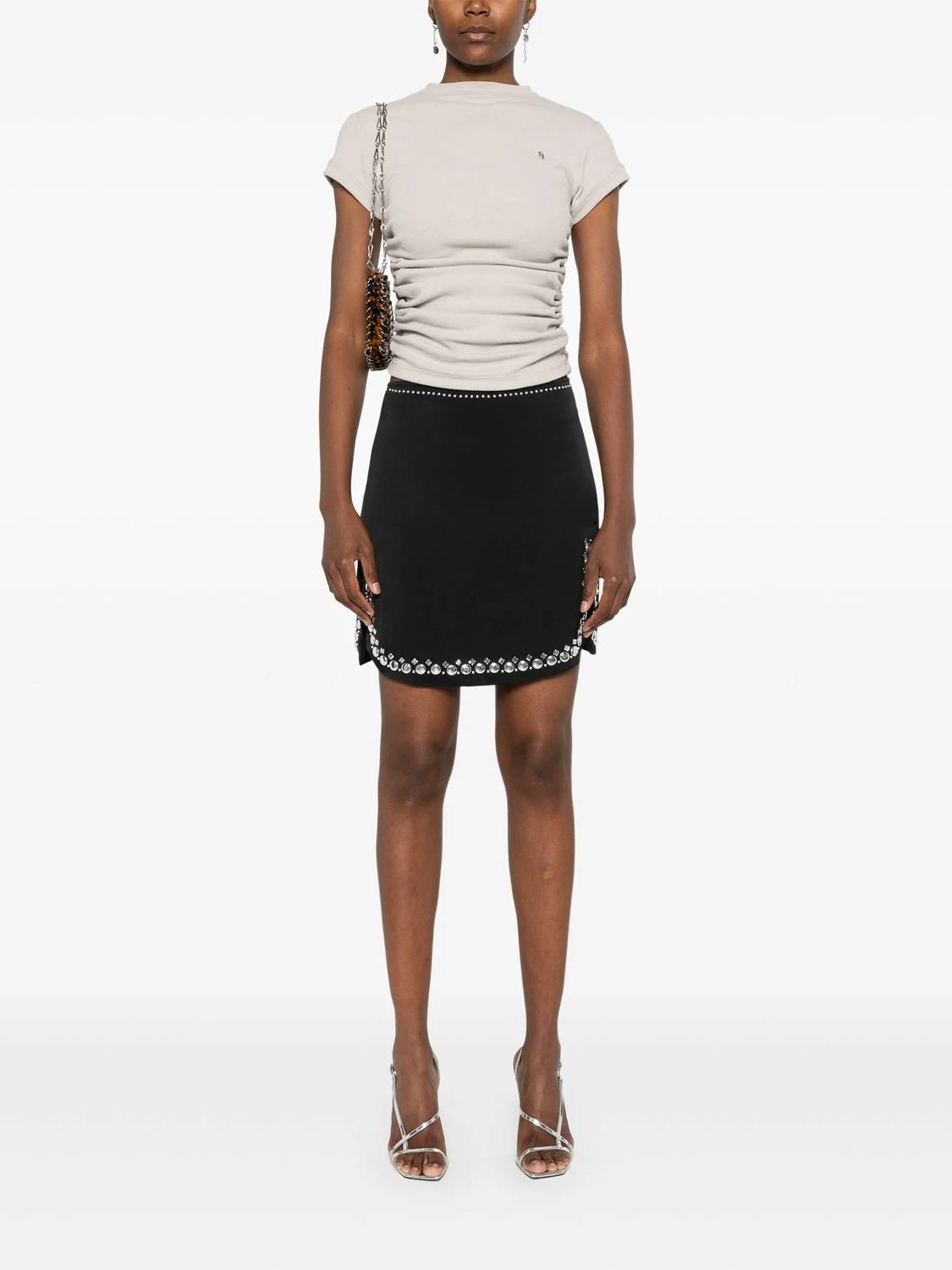 Rabanne - Studded-hem Mini Skirt