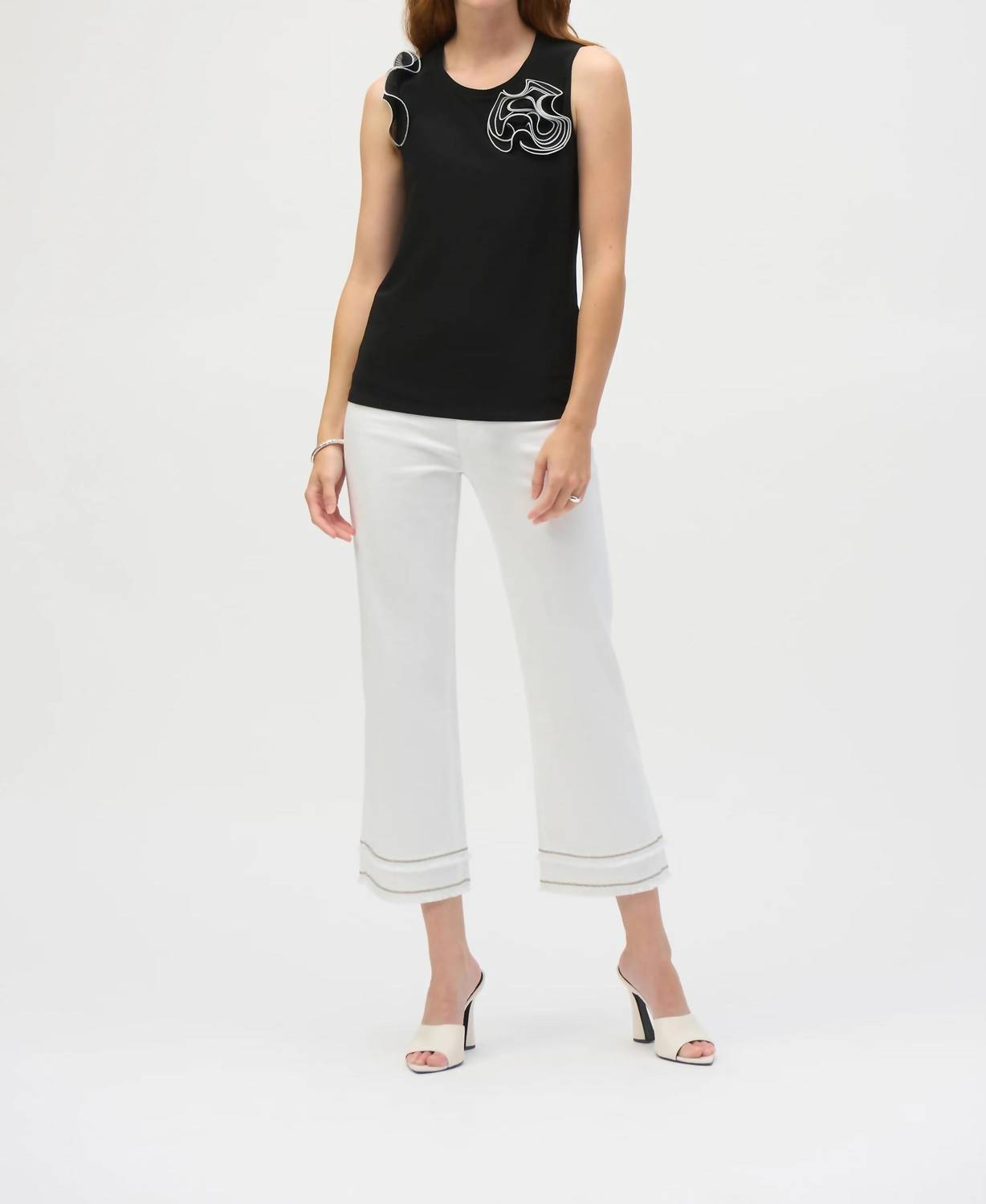Joseph Ribkoff - Silky Knit And Chiffon Fitted Top