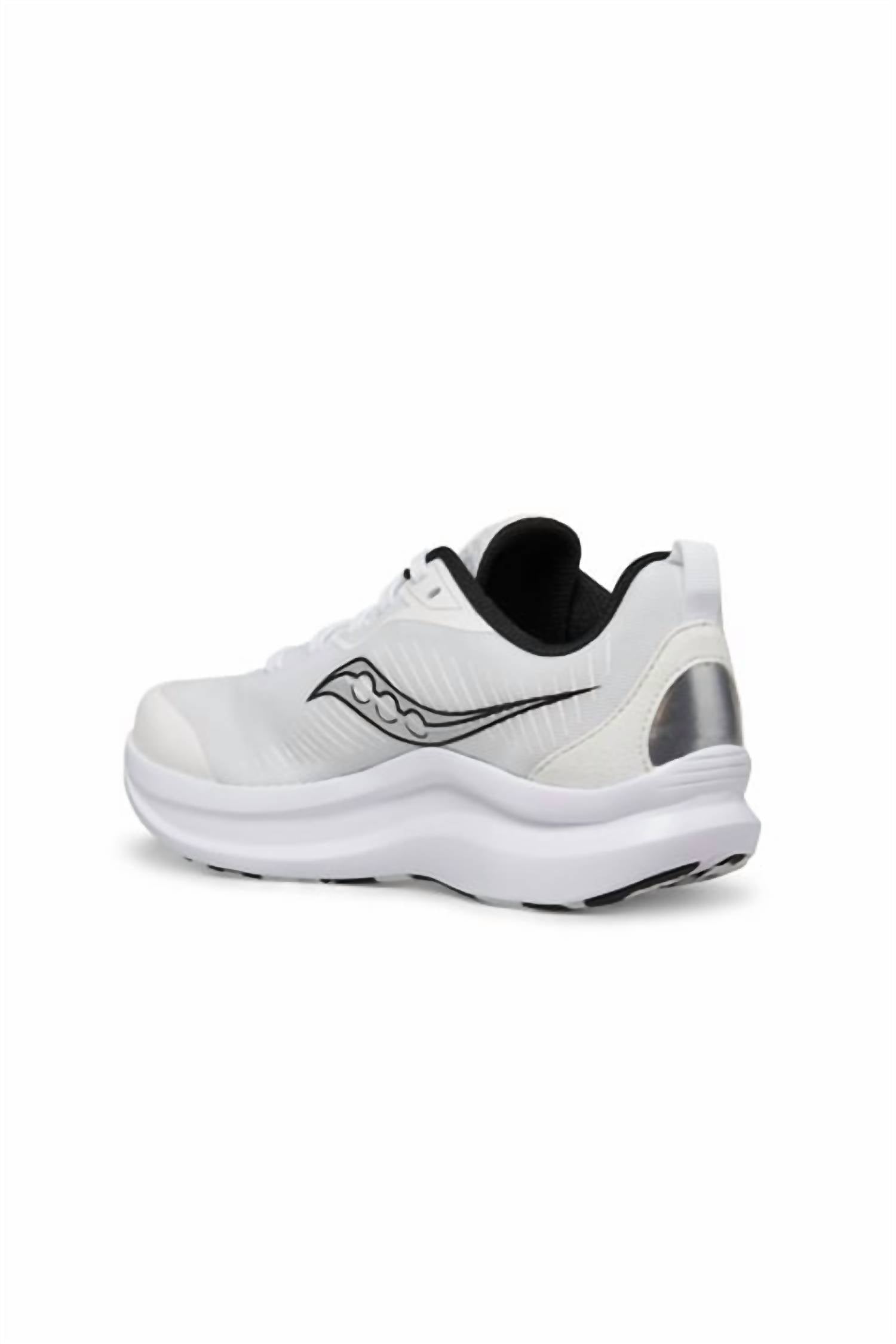 SAUCONY Kid's Endorphin Sneaker in white black - kids' sneaker - alternate view