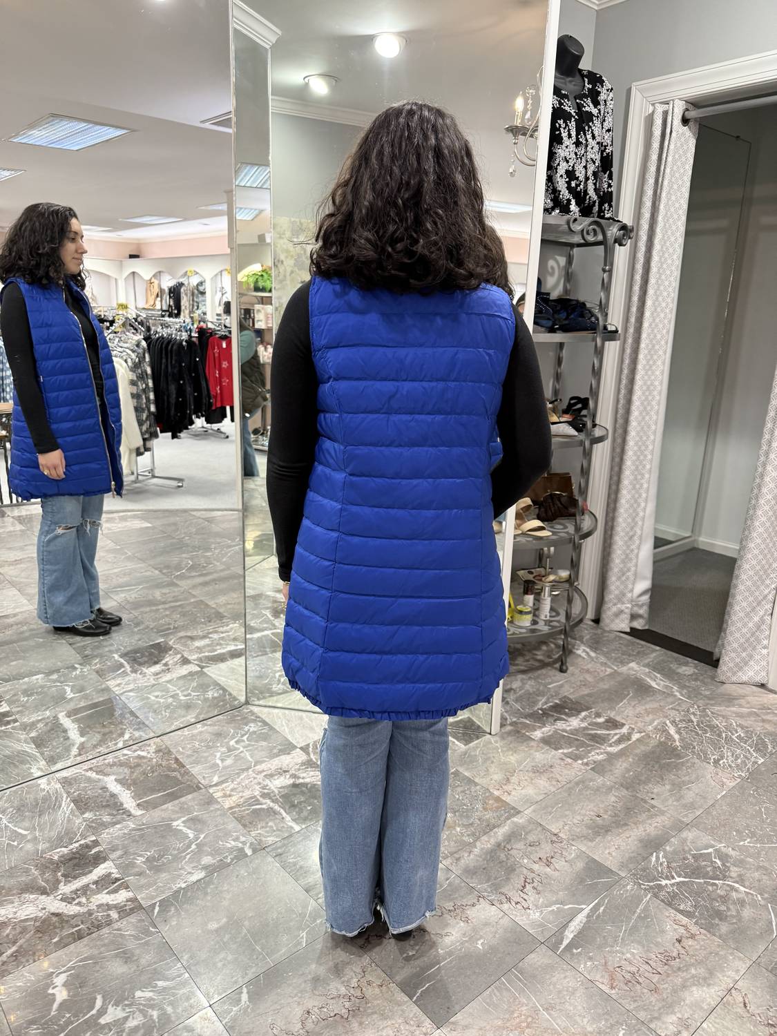 Lulu-B - Long Silver Puffer Vest