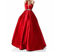 Sherri Hill - Satin Halter Ball Gown