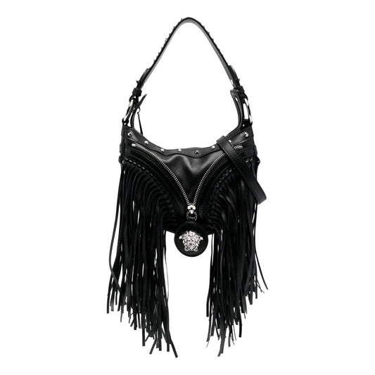 Versace - Women's Repeat Fringe La Medusa Mini Hobo Shoulder Bag