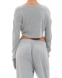 Eterne - Long Sleeve Cropped Rib T-shirt