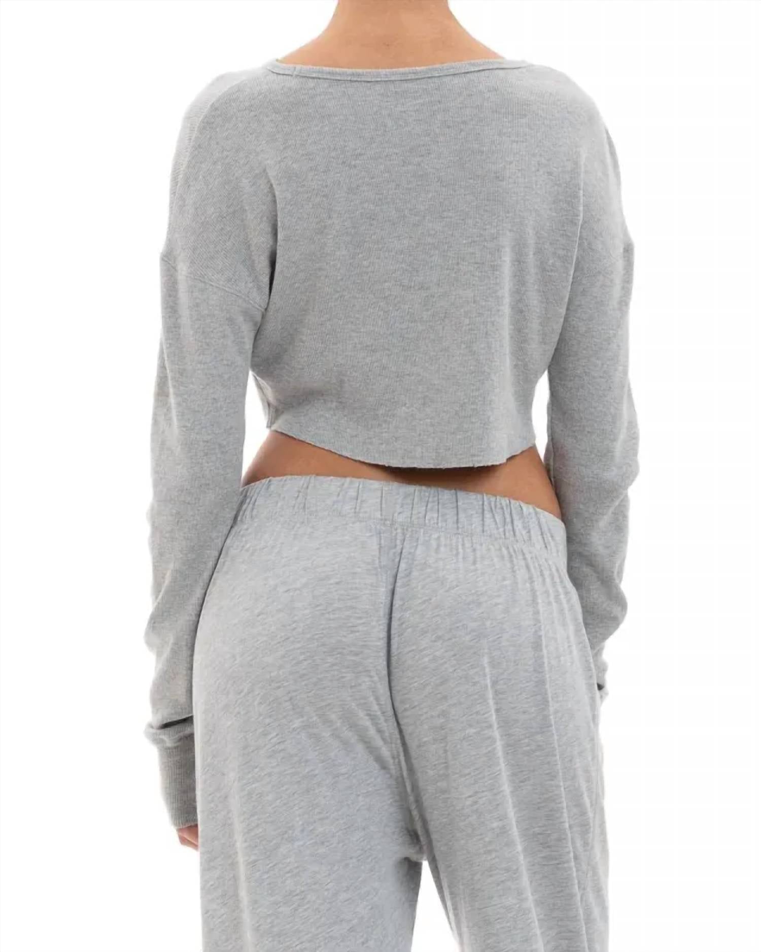 Eterne - Long Sleeve Cropped Rib T-shirt