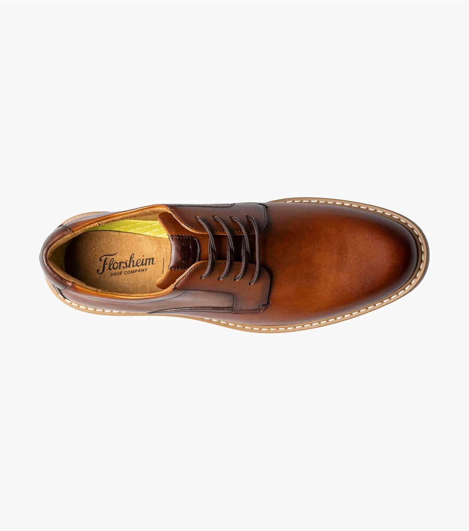 Florsheim Men's Norwal Plain Toe Oxford in cognac multi - men's shoe - alternate view