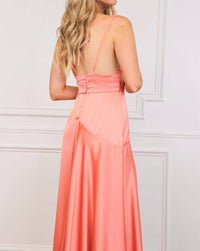 Luxxel - Milani Cowl Neck Satin Maxi Dress