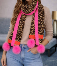 Mitchie'S Matchings - Narrow woven animal print scarf with fox