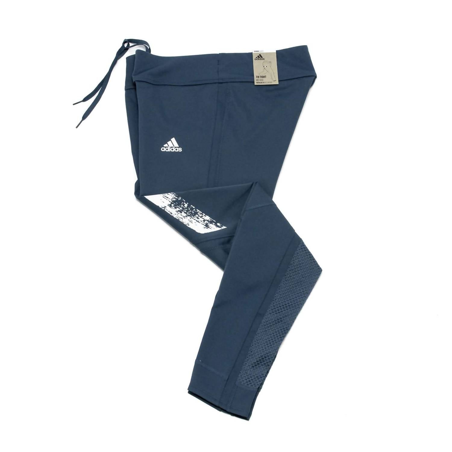 adidas Women's Own The Run 3-stripes Fast Tights in legacy blue - women's pants - detail view