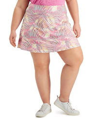 Ideology - Activewear Plus Size Tropical-print Tiered Skort