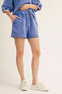 Jodifl - Color Band Edge Detail Washed Top And Shorts Set