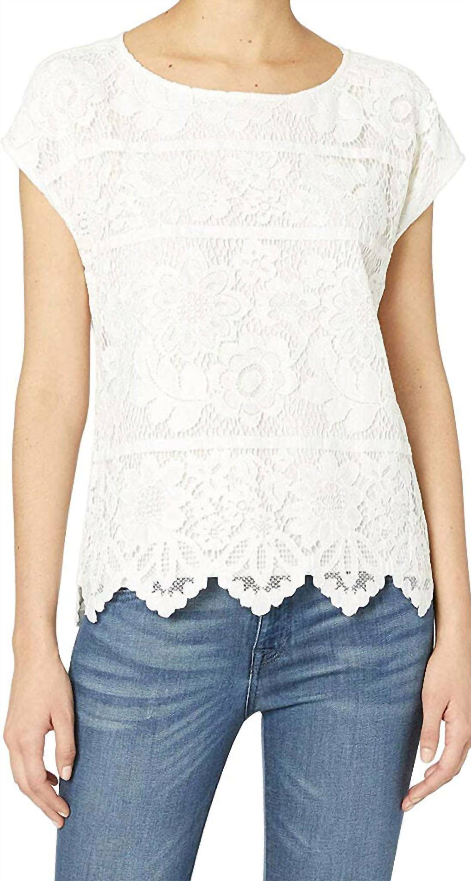 Vince Camuto - Women's Lace Stripe Blouse