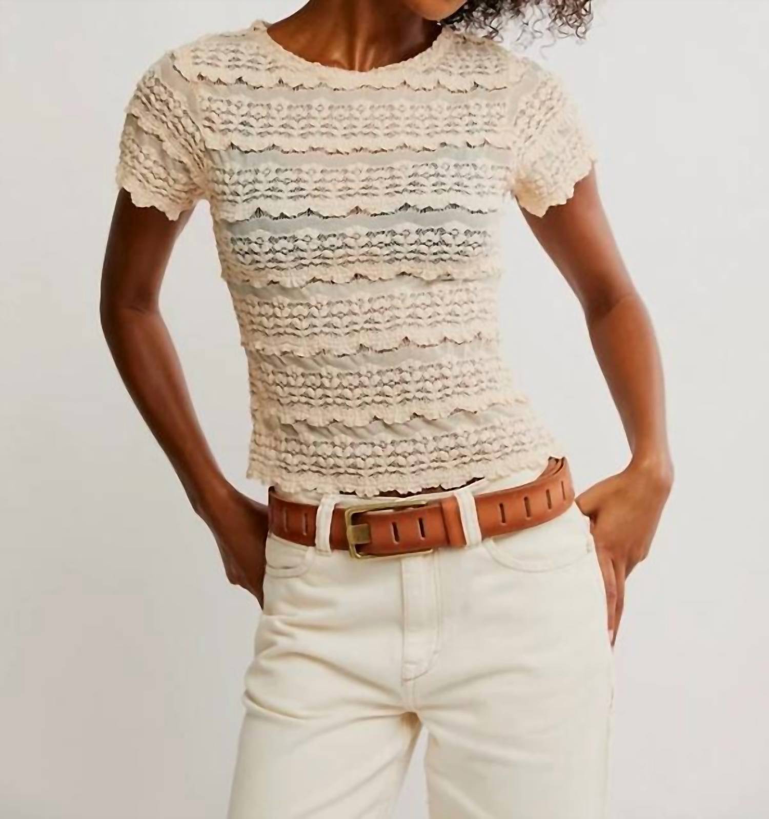 Free People - Angelina Lace Tee
