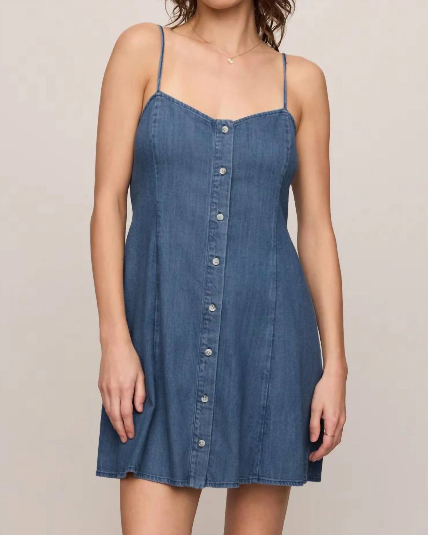 Z Supply Women's Angel Eyes Denim Mini Dress, Medium Indigo