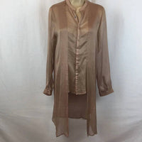 Zeuselen - Sheer Long Sleeve Tuxedo Tail Blouse