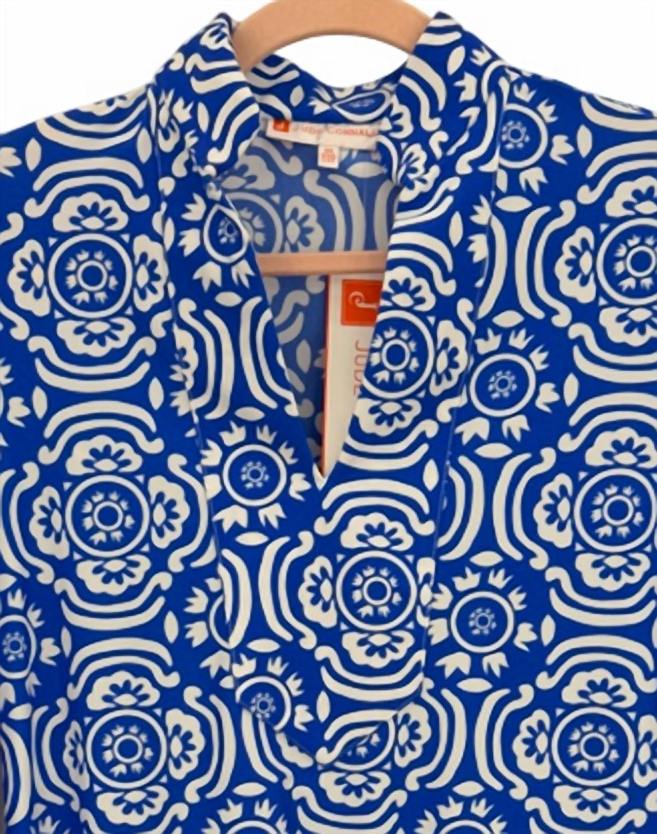 Jude Connally - Women Chris Sunburst Tile Cobalt Tunic