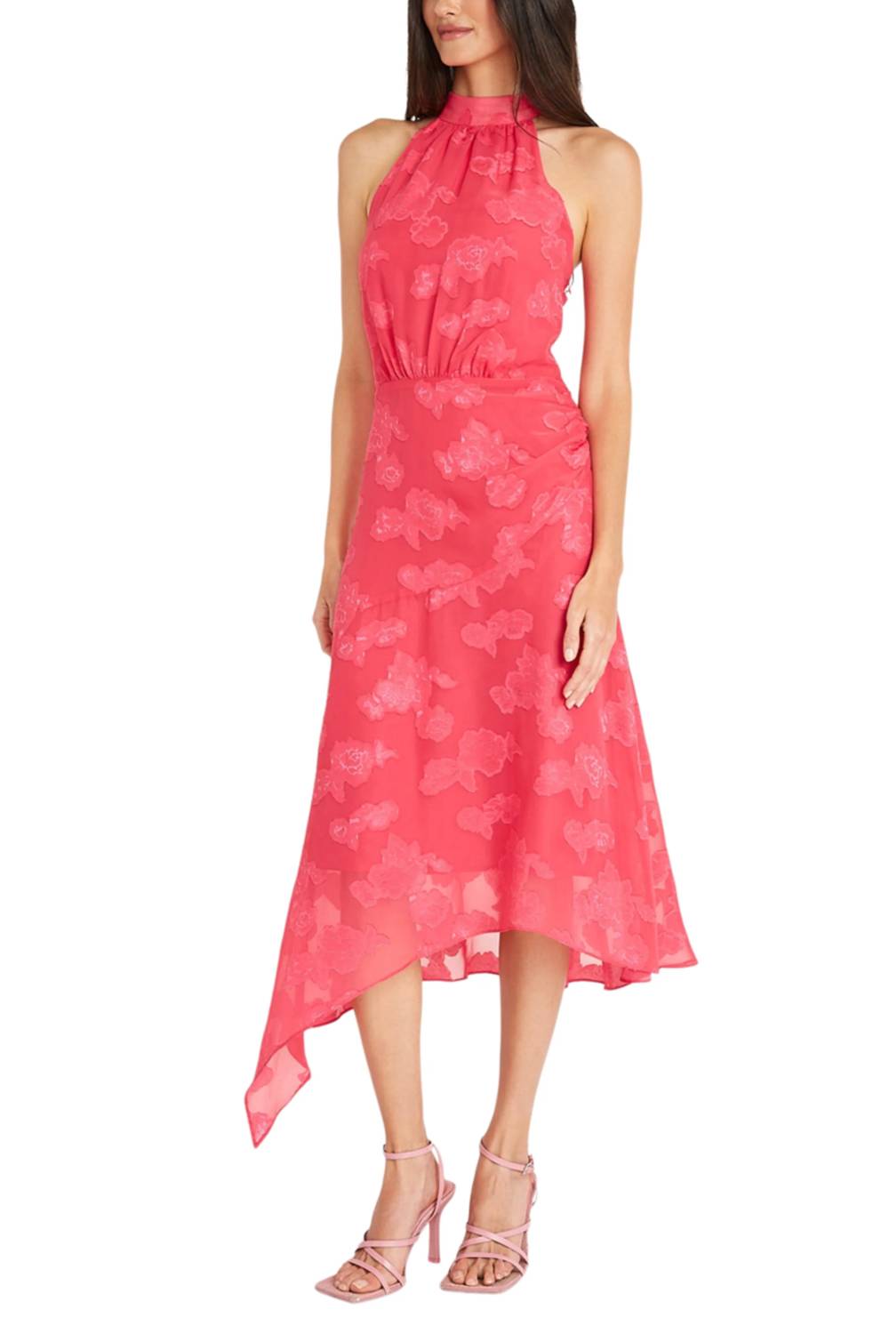Maggy London - Halter Asymmetrical Hem Floral Dress