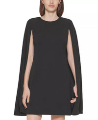CALVIN KLEIN Sleeveless Cape-detail Scuba-crepe Sheath Dress in black - women's dress - view 4