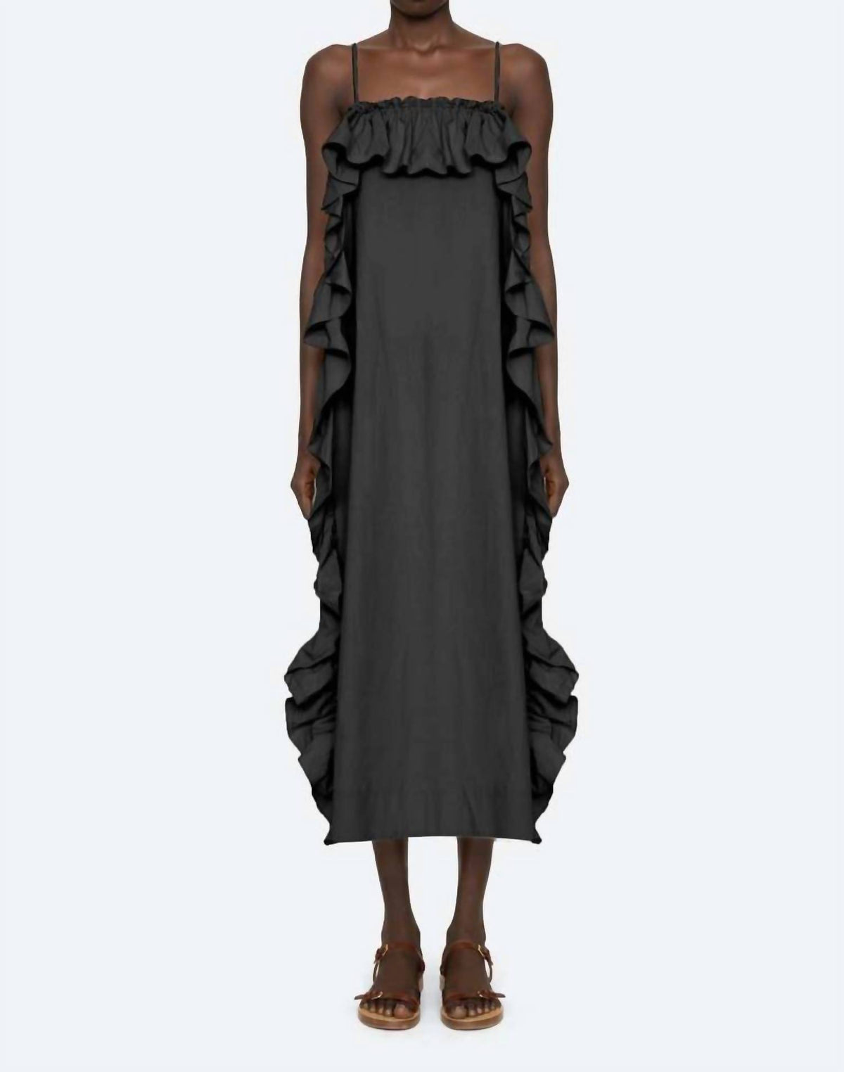 Sea - Lisette Solid Ruffle Maxi Sundress