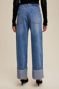 Listicle - Cuffed Wide Leg Jeans