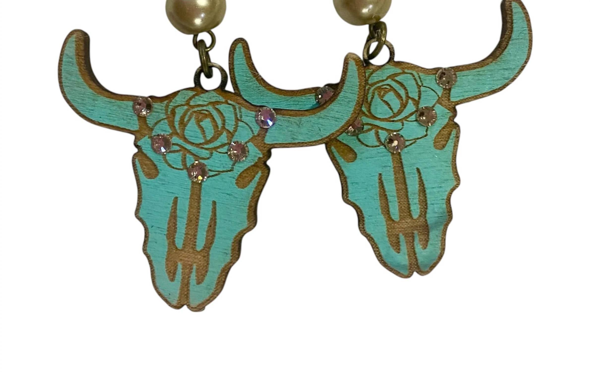 Pink Panache - Women's Steer Head Earrings