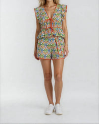 Sincerely Ours - Peplum Top With Front Ties